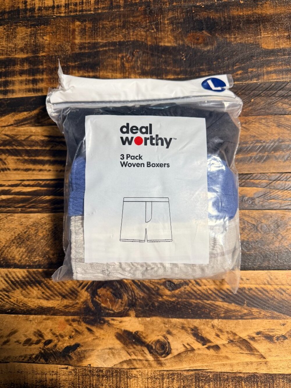 Deal Worthy Men's Woven Boxers Comfort Waistband 3-Pack Large 36-38" NEW